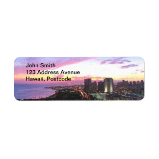 Etiqueta Sunset Honolulu cityscape Hawaii