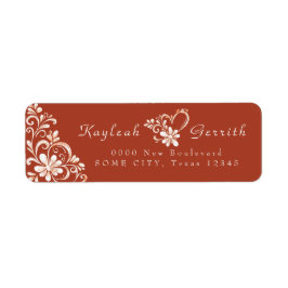 Etiqueta Sunset Rust Red Shabby Chic Return Address Label
