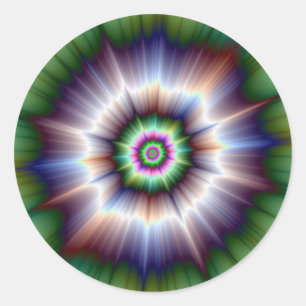 Etiqueta super verde e azul violeta da nova