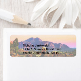 Etiqueta Supertition Mountain Arizona Desert Scenery