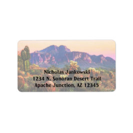 Etiqueta Supertition Mountain Arizona Desert Scenery