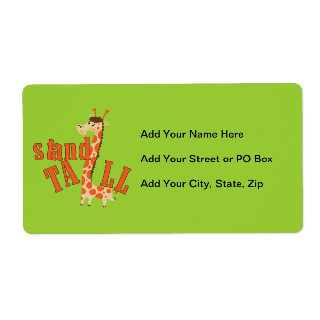 Etiqueta Suporte do girafa alto (Frente)