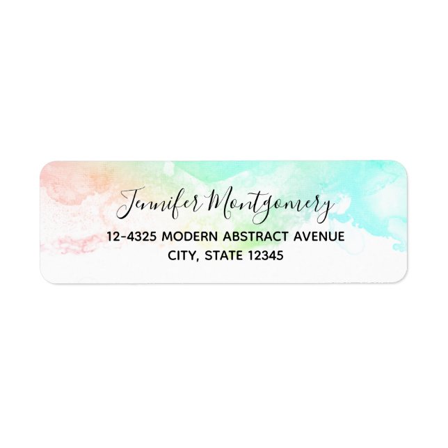 Etiqueta Suportes de Abstrato verde e azul modernos (Frente)