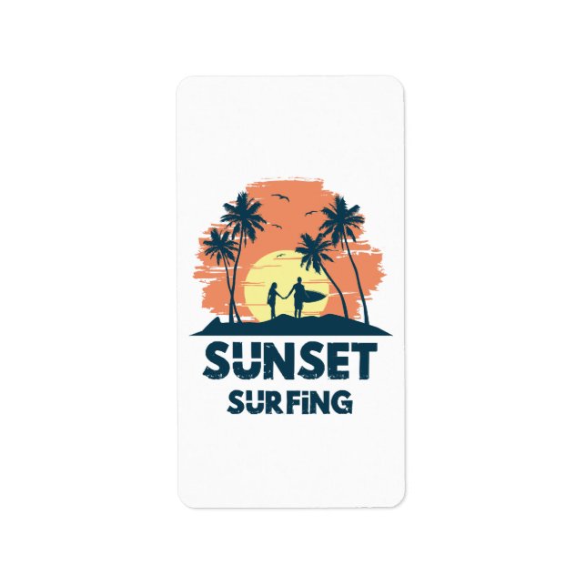 Etiqueta Surfe - Surfe no Sunset (Frente)