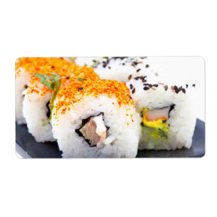 Etiqueta Sushi num prato