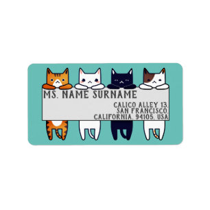 Etiqueta suspensão dos gatos do kawaii