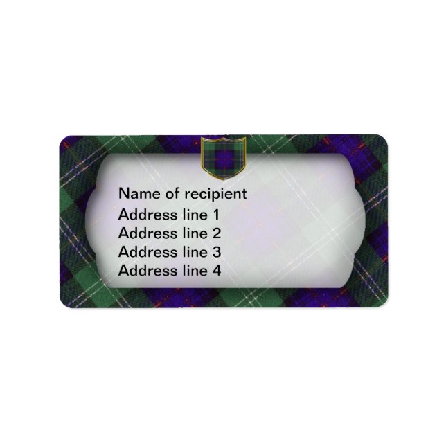 Etiqueta Sutherland Scottish Tartan address label (Frente)