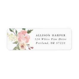 Etiqueta Sutil Blooms Watercolor Floral Return Address