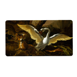 Etiqueta Swan Enfurecido pela pintura de Cães por Abraham H