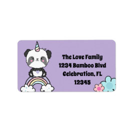 Etiqueta Sweet Panda Unicorn Girly Floral