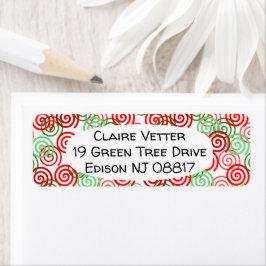 Etiqueta Swirls de Natal