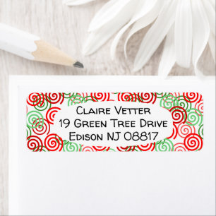 Etiqueta Swirls de Natal