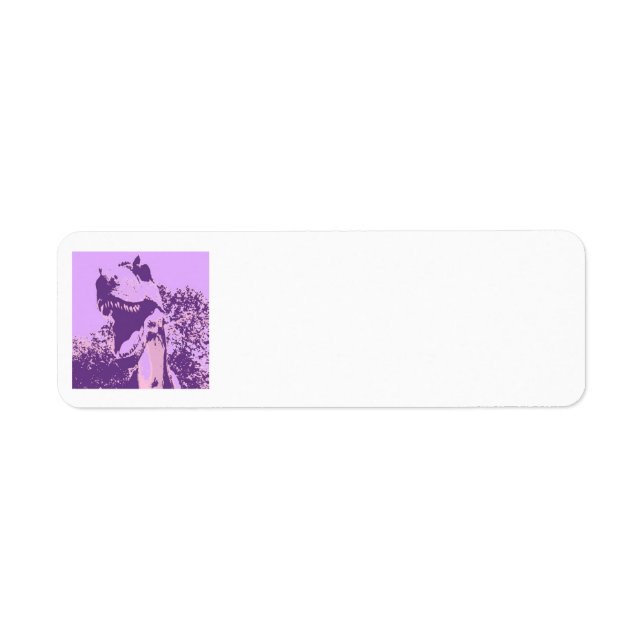 Etiqueta T-Rex Dinossauro Roxo (Frente)