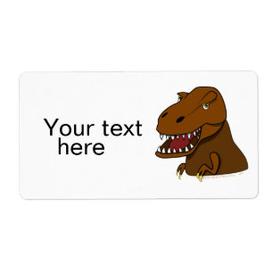 Etiqueta T-Rex Tyrannosaurus Rex Cartoon Dinossauro