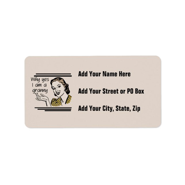 Etiqueta T-shirt retros e presentes da avó (Frente)