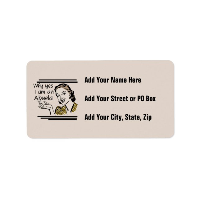 Etiqueta T-shirt retros e presentes de Abuela (Frente)