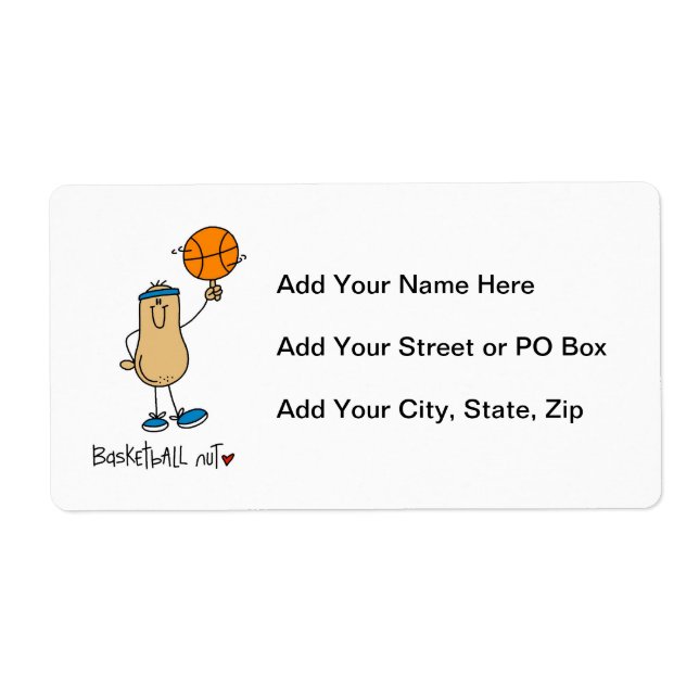 Etiqueta T-shirts e presentes de basquetebol (Frente)