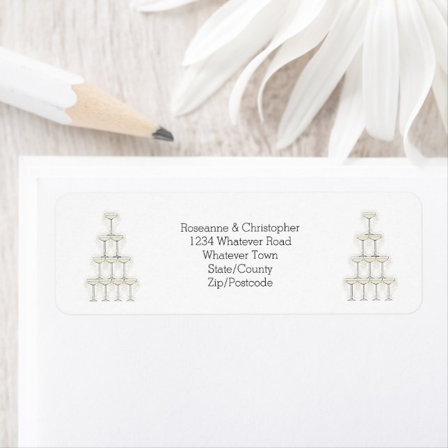 Etiqueta Taças de Champanhe Casamento Simples (Insitu)