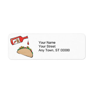 Etiqueta taco com molho quente