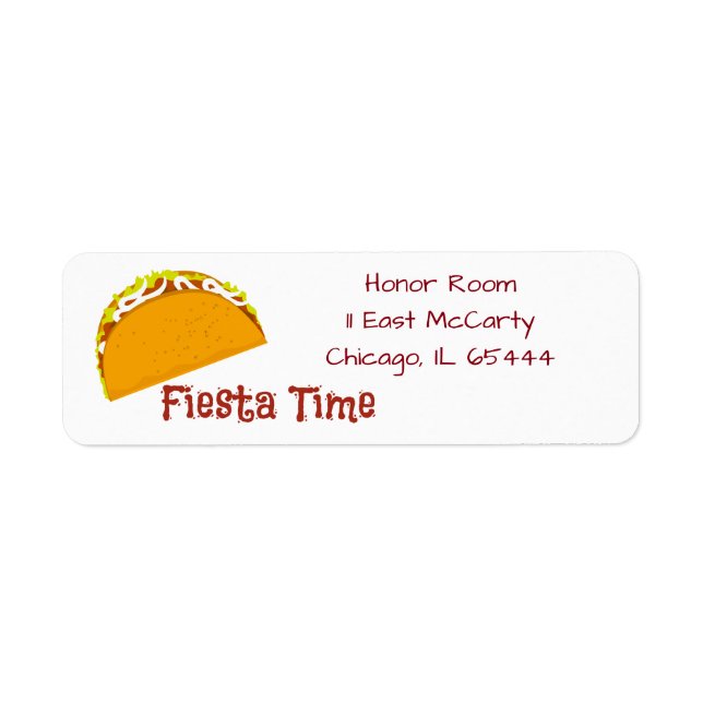 Etiqueta Taco Fiesta Time Labels (Frente)