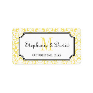 Etiqueta Tag amarelo do favor do casamento do quadro do