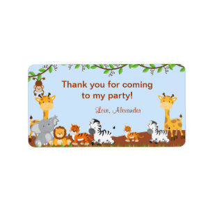 Etiqueta Tag animais do favor do aniversário da selva