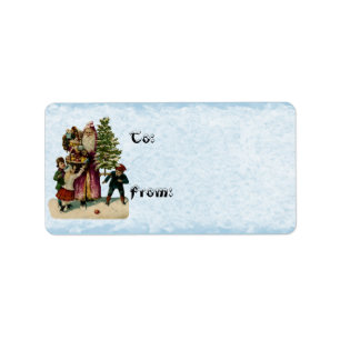 Etiqueta Tag atual do presente de Papai Noel do vintage