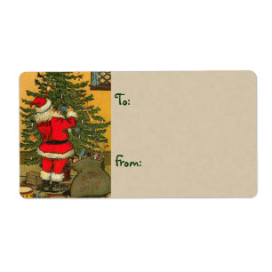 Etiqueta Tag do presente do natal vintage - grandes