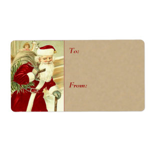 Etiqueta Tag do presente do natal vintage - grandes