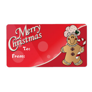 Etiqueta Tag do presente do pão-de-espécie do Feliz Natal