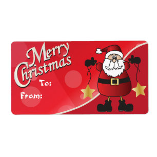 Etiqueta Tag vermelhos do presente de Papai Noel do Feliz