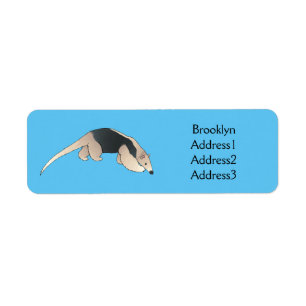 Etiqueta Tamandua ilustração de desenho animado