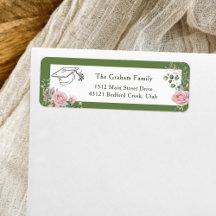 Tampa de Graduação de Rosas Rosadas Endereço de De