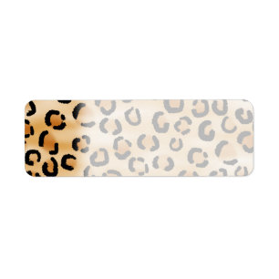 Etiqueta Tan, preto e teste padrão do impressão do leopar