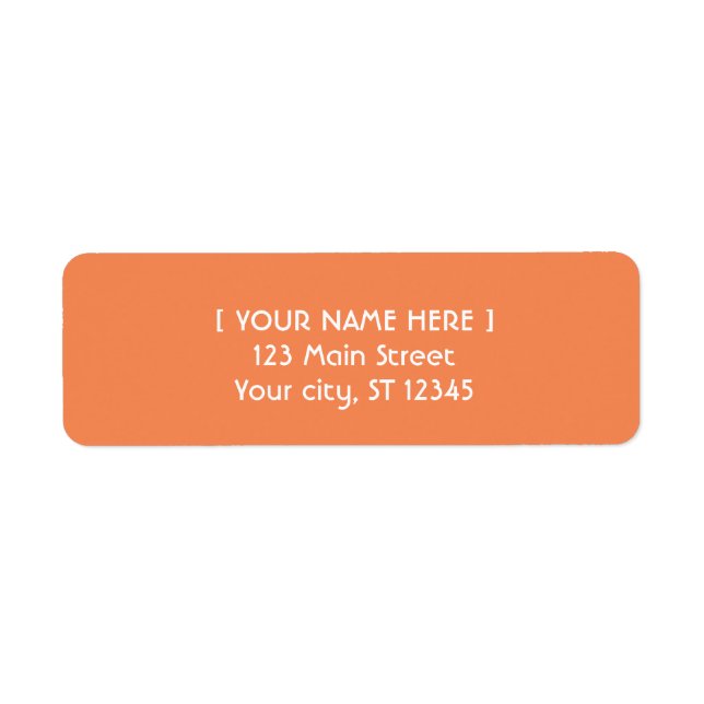 Etiqueta Tangerine laranja simples elegante (Frente)