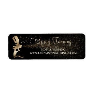Etiqueta Tanning Spray Airbrush Dourado