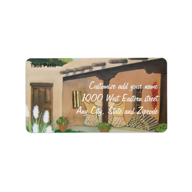 Etiqueta Taos Patio ~ Paisagem (Frente)