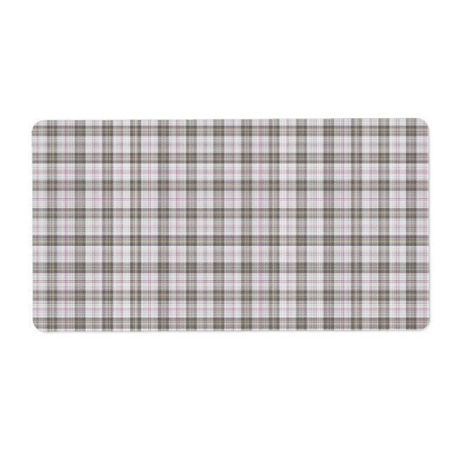 Etiqueta Tartan de moda cinza (Frente)