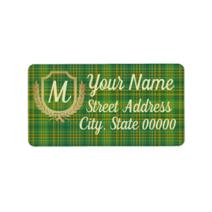 Etiqueta Tartan Verde Rico (Xadrez) Personalizado