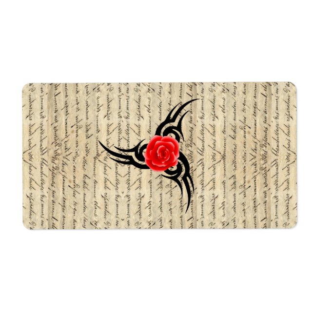 Etiqueta Tatuagem rosa (Frente)