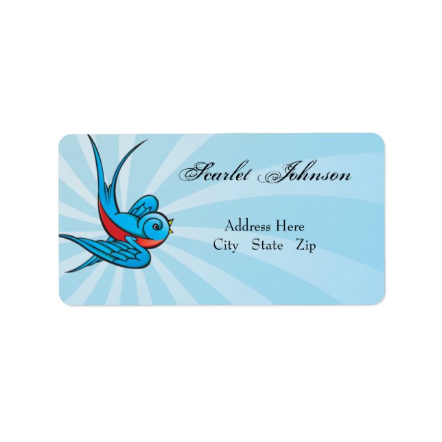 Etiqueta Tatuagem Swallow e Scroll Urban Address Labels (Frente)