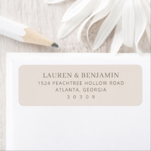 Etiqueta Taupe Elegante Minimalista Tipográfica