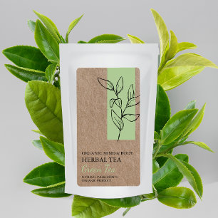 Etiqueta Tea Herbal Verde Orgânico Tea Kraft Business Label