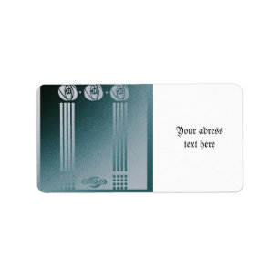 Etiqueta Teal Art nouveau, Ronnie C Mackintosh, rosa design