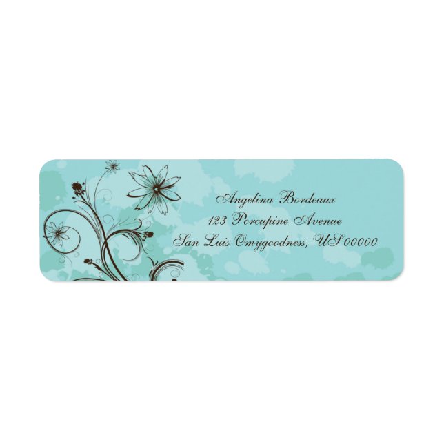 Etiqueta Teal e Abstrato Brown (Frente)