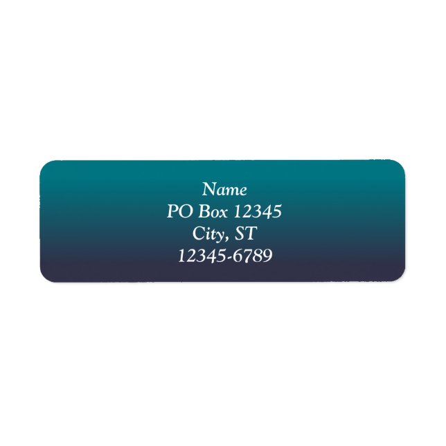 Etiqueta Teal Escuro e Ombre Azul Marinho (Frente)