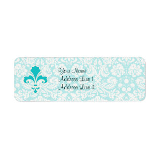 Etiqueta Teal Fleur de lis