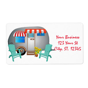 Etiqueta Teardrop Caravan Camper Thunder_Cove