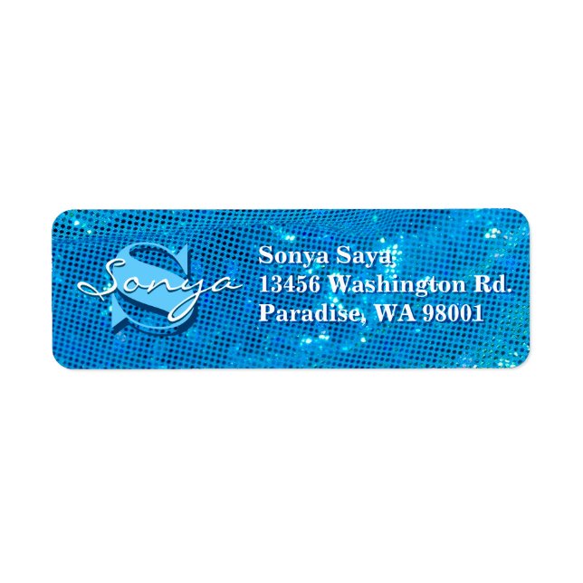 Etiqueta Tecido Teal Draptado Elegante (Frente)