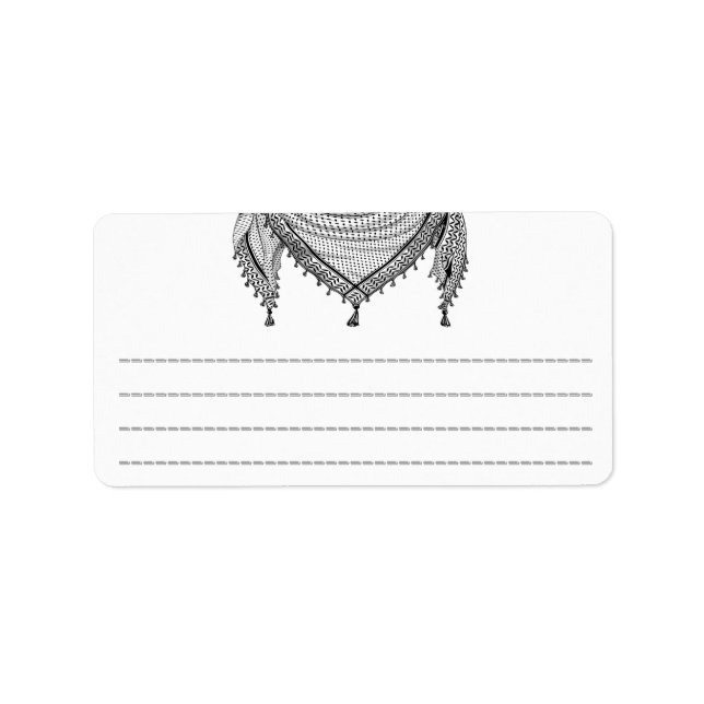 Etiqueta Tecido Tradicional do Keffiyeh Scarf Palestino (Frente)